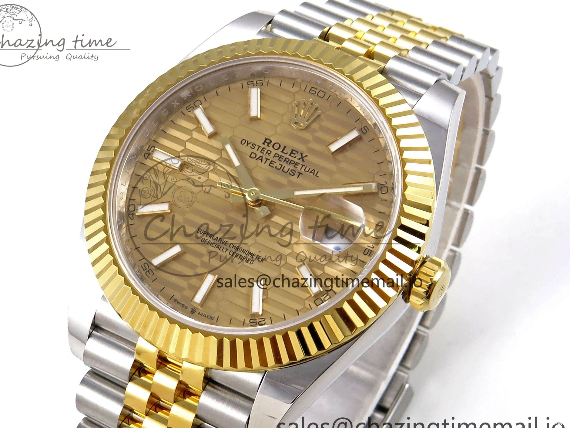 0105 Attractive DateJust 41 SS YG ARF 1:1 Best Edition 904L Steel YG Textured Stick Dial on Jubilee Bracelet SH3235 (Gain Weight) 1226